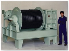 Electrically driven winch on dredger