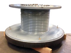 drum  45 ton sidewinch on dredger<br />
                                                                            with special type grooving<br />
                                                                            suitable for 52 mm steel wire in 3 layers